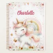 Magical Rainbow Pink Unicorns Spiral Notebook wate Planner (Voorkant)