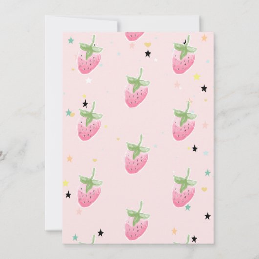 Magical Rainbow Strawberry Stars Birthday  Kaart (Achterkant)