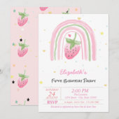Magical Rainbow Strawberry Stars Birthday  Kaart (Voorkant / Achterkant)