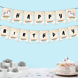 Magical Rainbow Unicorn Birthday Vlaggetjes