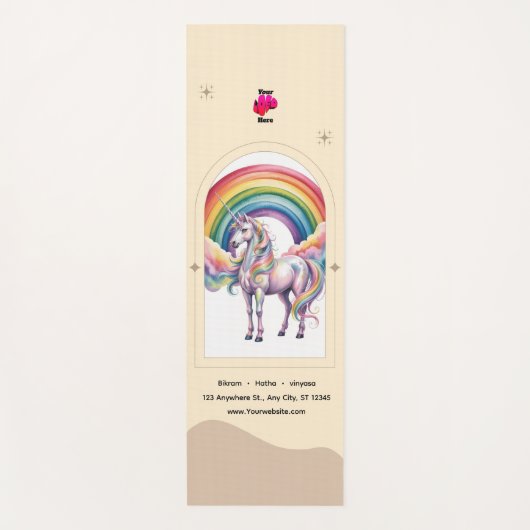 Magical Rainbow Unicorn name &logo Personalized Yogamat (Voorkant)