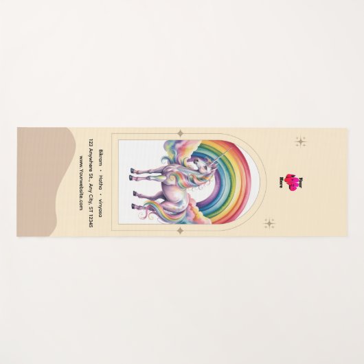  Magical Rainbow Unicorn name &logo Personalized  Yogamat (Voorkant (horizontaal))
