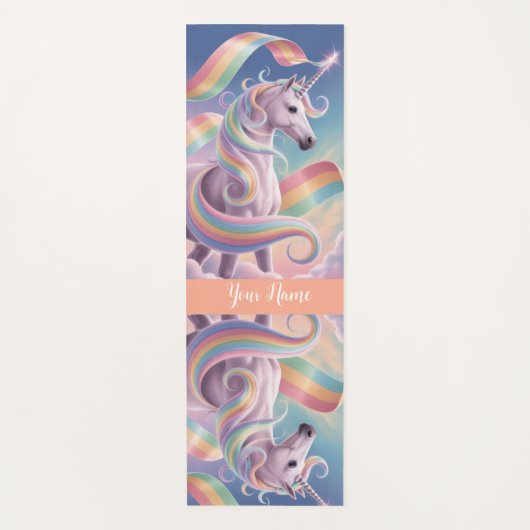 Magical Rainbow Unicorn name Personalized Yogamat (Voorkant)