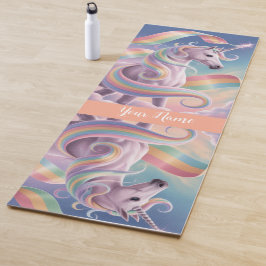 Magical Rainbow Unicorn name Personalized Yogamat