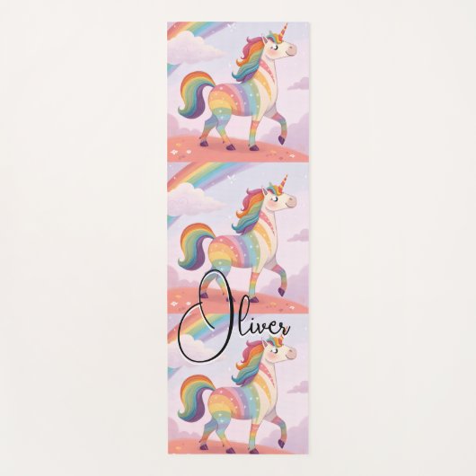 Magical Rainbow Unicorn name Personalized  Yogamat (Voorkant)