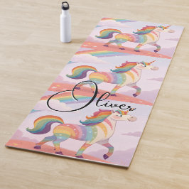 Magical Rainbow Unicorn name Personalized  Yogamat