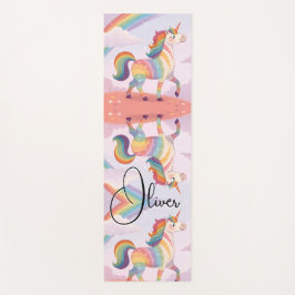 Magical Rainbow Unicorn name Personalized  Yogamat