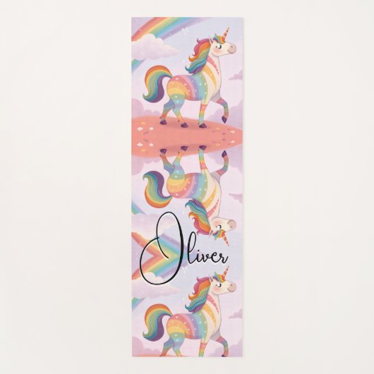 Magical Rainbow Unicorn name Personalized  Yogamat (Voorkant)