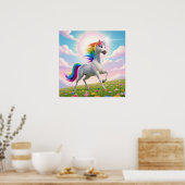Magical Rainbow Unicorn Poster (Keuken)