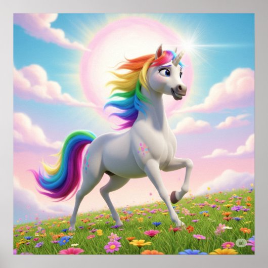 Magical Rainbow Unicorn Poster (Voorkant)