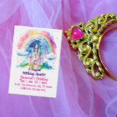 Magical Rainbow Watercolor Fantasy Castle Birthday Kaart