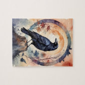 Magical Raven Sunset Fantasy Fall Forest Legpuzzel (Horizontaal)