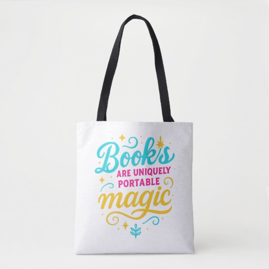 Magical Reader’s Tote – Sparkling “Books Are Magic Bag (Voorkant)