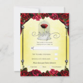 Magical Red Rose White Gold Silver Party RSVP Kaart (Voorkant)
