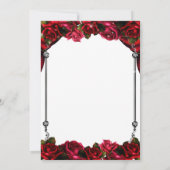 Magical Red Rose White Gold Silver White Weddensch Kaart (Achterkant)