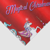 Magical Red Unicorn Kerstmis Tissuepapier (Detail)