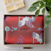Magical Red Unicorn Kerstmis Tissuepapier (Geschenk)