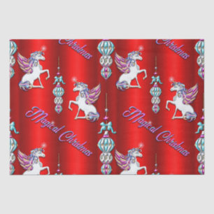 Magical Red Unicorn Kerstmis Tissuepapier