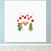 Magical Reindeer Bells and Christmas Tree Design  Canvas Afdruk (Insitu (Houten vloer))