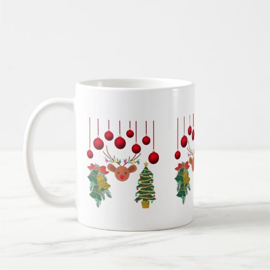 Magical Reindeer Bells and Christmas Tree Design  Koffiemok (Links)
