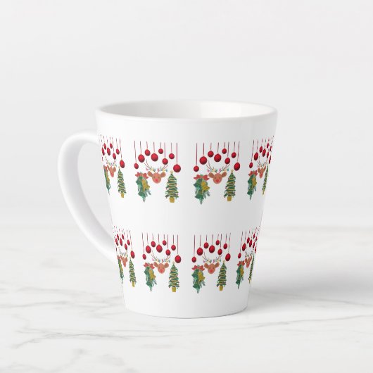 Magical Reindeer Bells and Christmas Tree Design Latte Mok (Linkerhoek)