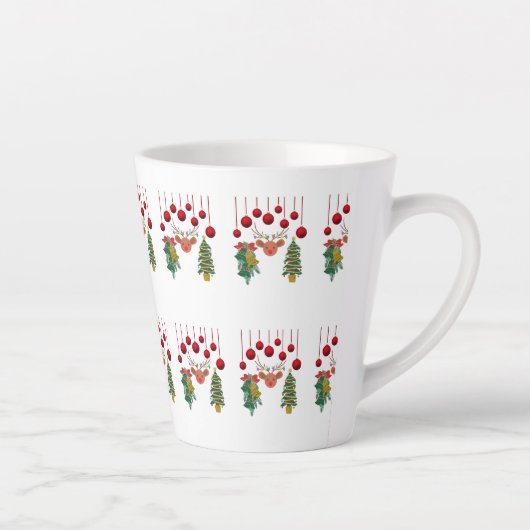 Magical Reindeer Bells and Christmas Tree Design Latte Mok (Rechts)