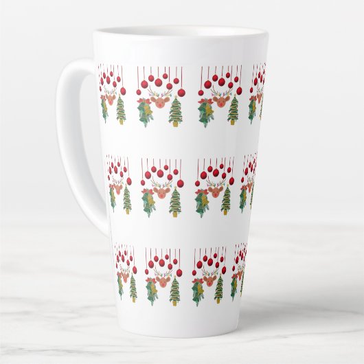 Magical Reindeer Bells and Christmas Tree Design Latte Mok (Linkerhoek)
