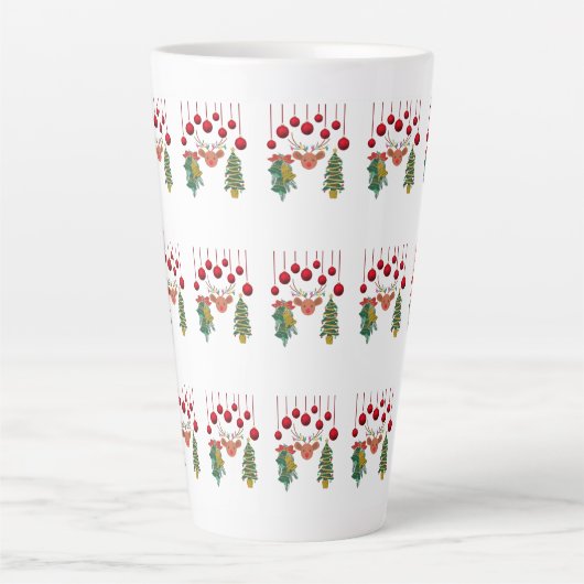 Magical Reindeer Bells and Christmas Tree Design  Latte Mok (Voorkant)