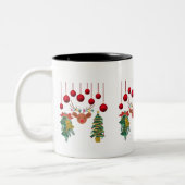 Magical Reindeer Bells and Christmas Tree Design Tweekleurige Koffiemok (Links)