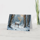 Magical Reindeer Winter Holiday Christmas Card Kaart (Voorkant)