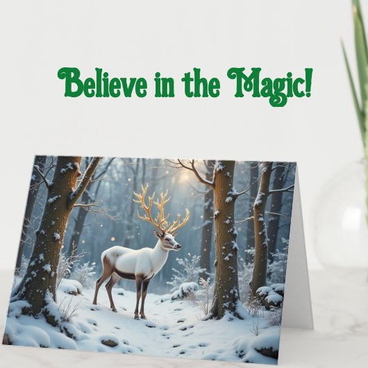 Magical Reindeer Winter Holiday Christmas Card Kaart