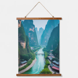 Magical River Valley - Karst Mountain Serernity Hangend Wandkleed