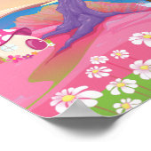 Magical Riverbank met Fairies Unicorn en Mermaid Poster (Hoek)