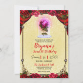 Magical Roos Beauty Birthday Sweet 16 Birthday Kaart (Voorkant)