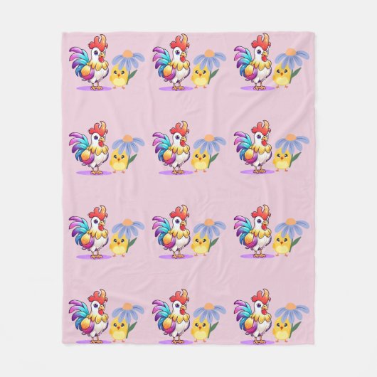 Magical Rooster Baby Girl Fleece Blanket (Voorkant)