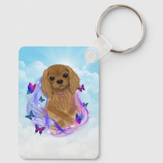Magical Ruby Cavalier King Charles Spaniel Sleutelhanger (Achterkant)