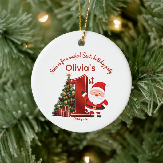 Magical Santa Birthday Design for Kids Keramisch Ornament (Boom)