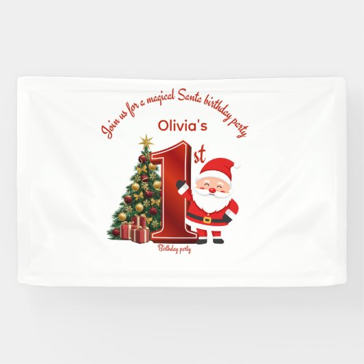 Magical Santa Birthday Design for Kids Spandoek (Horizontaal)