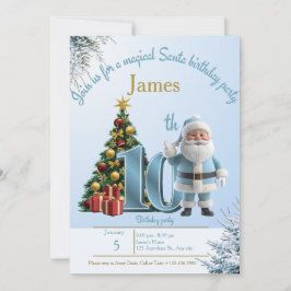 Magical Santa Birthday Invitation – 10th Birthday Bedankkaart
