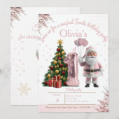 Magical Santa Birthday Invitation – 1st Birthday Bedankkaart (Voorkant / Achterkant)