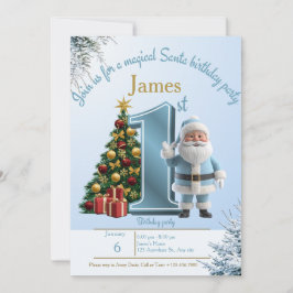 Magical Santa Birthday Invitation – 1st Birthday Bedankkaart