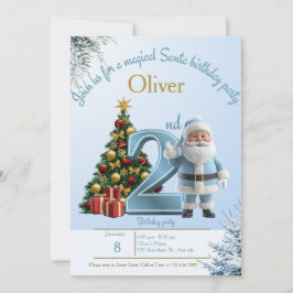 Magical Santa Birthday Invitation – 2nd Birthday Bedankkaart
