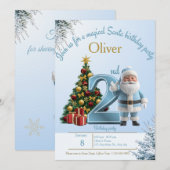 Magical Santa Birthday Invitation – 2nd Birthday Bedankkaart (Voorkant / Achterkant)