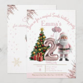 Magical Santa Birthday Invitation – 2nd Birthday Bedankkaart (Voorkant / Achterkant)