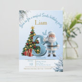 Magical Santa Birthday Invitation – 3rd Birthday Bedankkaart (Staand voorkant)