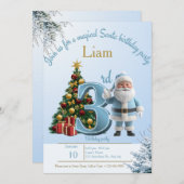 Magical Santa Birthday Invitation – 3rd Birthday Bedankkaart (Voorkant / Achterkant)