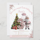 Magical Santa Birthday Invitation – 3rd Birthday Bedankkaart (Voorkant)