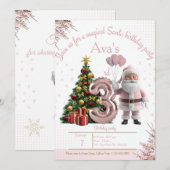 Magical Santa Birthday Invitation – 3rd Birthday Bedankkaart (Voorkant / Achterkant)
