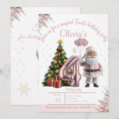 Magical Santa Birthday Invitation – 4th Birthday Bedankkaart (Voorkant / Achterkant)