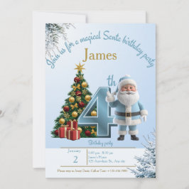 Magical Santa Birthday Invitation – 4th Birthday Bedankkaart